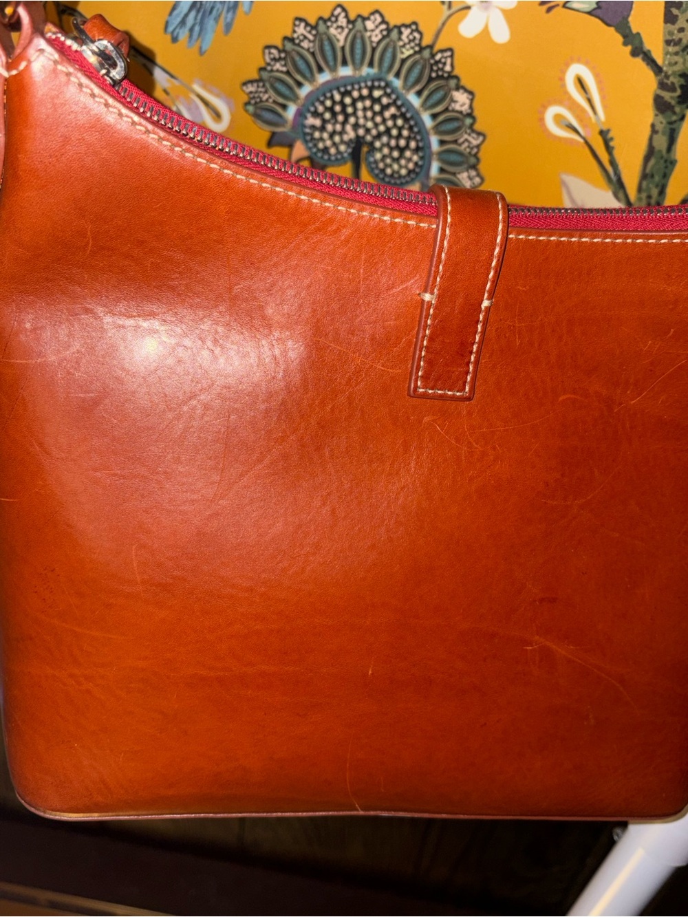 Dooney And Bourke Toscana Florentine Cognac Turnlock Hobo Purse - Picture 6 of 13